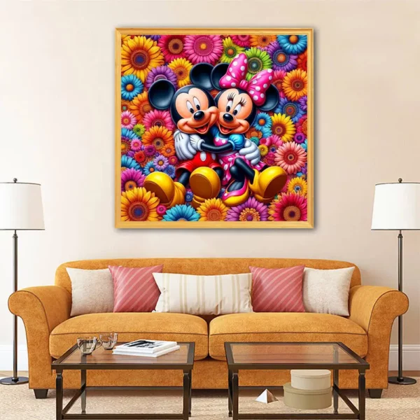 disney diy 5d diamond painting cartoon embroidery mickey minnie mouse full drill mosaic flower sunflower wall stickers for kids