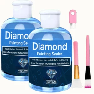 120/240ml(4/8oz) diamond painting sealer kit with brush, pva diamond glue diy crafts permanent fixation & shine enhancer