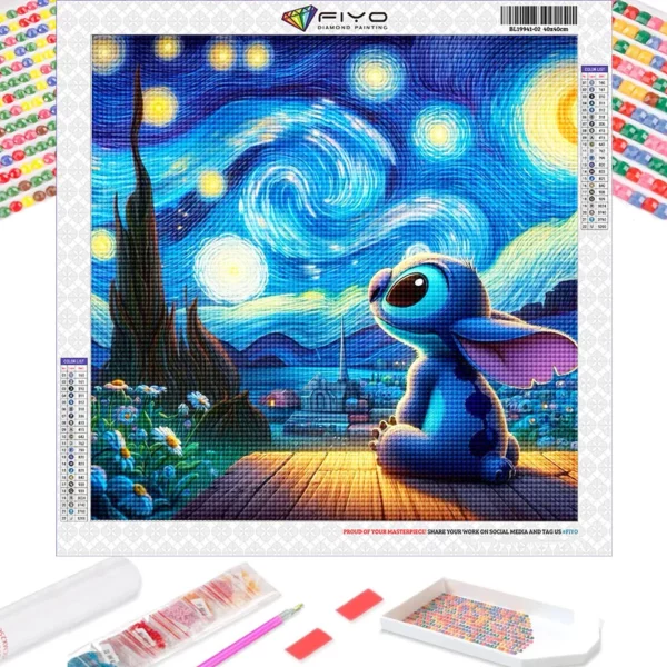 disney diamond painting cartoon stitch diamond mosaic van gogh starry night landscape craft kit handmade gift home decoration