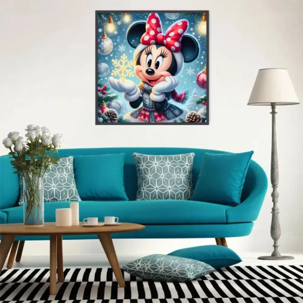 disney diamond painting minnie mouse winter diy 5d full drill embroidery cartoon mosaic craft kit christmas decorations for home