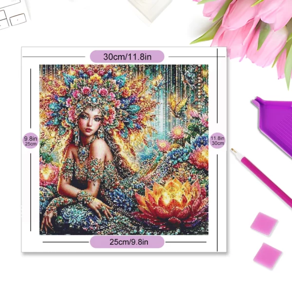 momoart diamond mosaic woman rhinestones pictures girl painting portrait flower lotus new arrivals handmade hobby