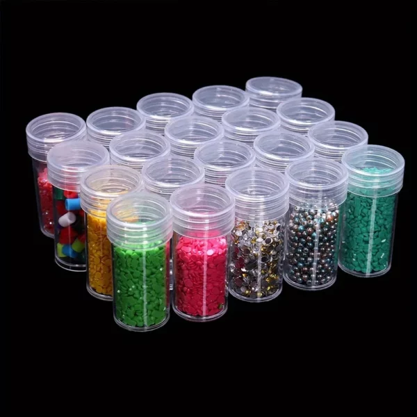 10/20/50/100 pcs diamond painting small round bottle tools transparent storage box jewelry diamond container accessories