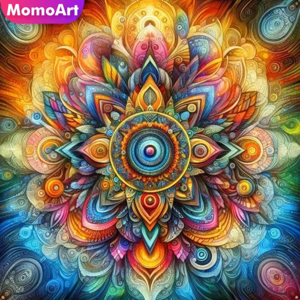 momoart full square diamond embroidery mandala flower painting abstract cross stitch kits mosaic decor for home