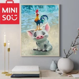 miniso disney 5d diamond painting cartoon moana diamond embroidery hei hei pua cross stitch kit home decor