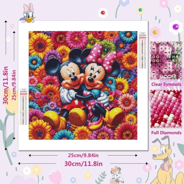 disney diy 5d diamond painting cartoon embroidery mickey minnie mouse full drill mosaic flower sunflower wall stickers for kids