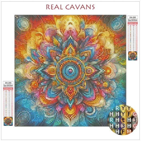 momoart full square diamond embroidery mandala flower painting abstract cross stitch kits mosaic decor for home