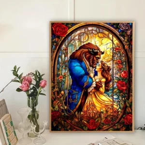 disney beauty and beast diamond painting princess full round drill mosaic handmade home decoration art kits for kids gift