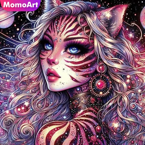 momoart new arrival diamond painting girl woman cross stitch kits abstract diamond mosaic portrait handmade gift