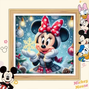 disney diamond painting minnie mouse winter diy 5d full drill embroidery cartoon mosaic craft kit christmas decorations for home