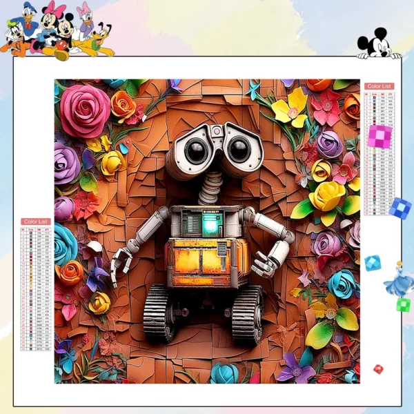 disney diamond painting wall e diamond mosaic cartoon embroidery complete kit handmade gift home decor