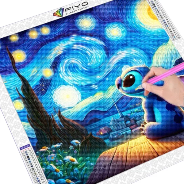 disney diamond painting cartoon stitch diamond mosaic van gogh starry night landscape craft kit handmade gift home decoration