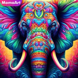 momoart new arrival diamond embroidery elephant diy mosaic animal picture rhinestones beaded painting handicraft