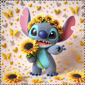 disney diamond painting stitch full square round mosaic cartoon modern sunflower birthday gift children's room decoration