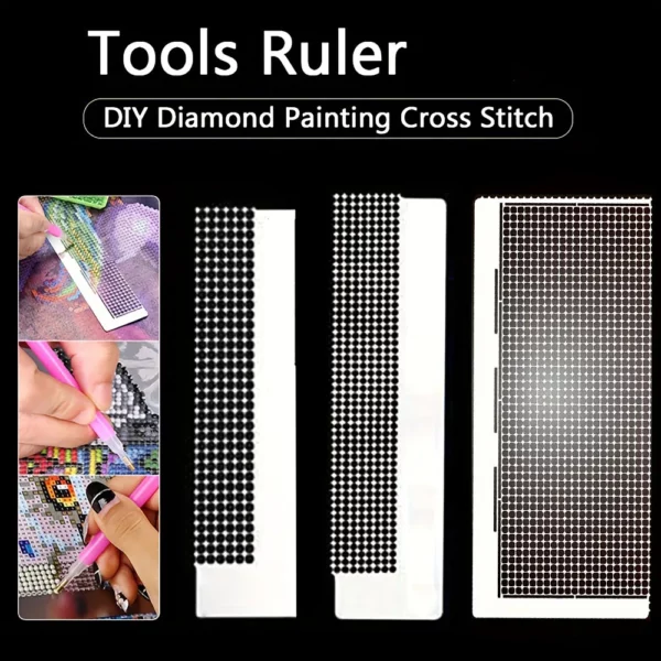 1pc diy diamond painting cross stitch tools square ruler 240/360/520/1020 holes round embroidery ruler stainless steel