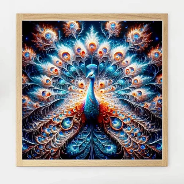 momoart diamond painting peacock new 2024 mosaic animal full square round diamond embroidery diy decor for home