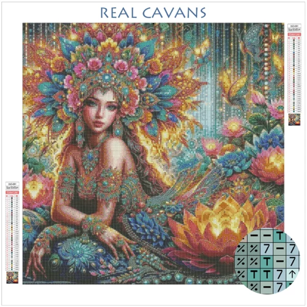 momoart diamond mosaic woman rhinestones pictures girl painting portrait flower lotus new arrivals handmade hobby