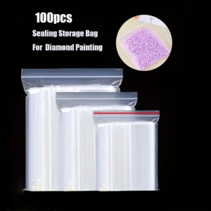 100pcs pe self sealing bags diamond painting accessories plastic bag plastic vacuum bag transparent self adhesive seal bag