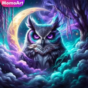 momoart new arrival diamond embroidery owl mosaic bird animal diy diamond painting picture of rhinestones handicraft