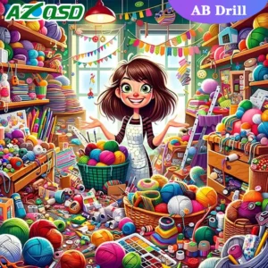 azqsd diamond painting mother portrait ab drill cross stitch rhinestones shop landscape colorful embroidery full square round