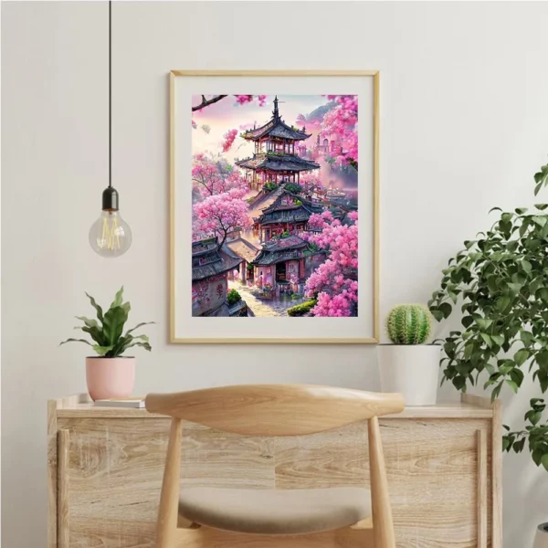 evershine full square diamond embroidery house landscape painting cross stitch kits diy building mosaic tree new 2024