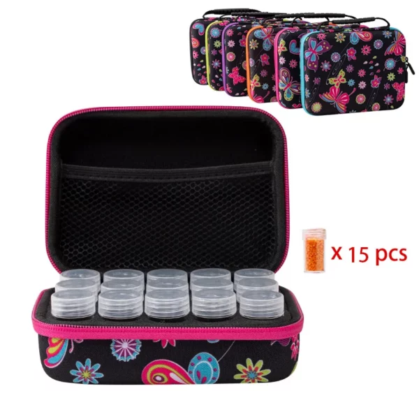 homfun 60/120/240 grids diamond painting bead storage boxes large capacity set with accessories mosaic container bag tool kit