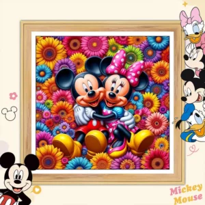 disney diy 5d diamond painting cartoon embroidery mickey minnie mouse full drill mosaic flower sunflower wall stickers for kids