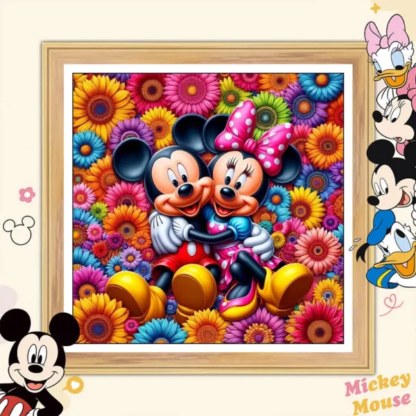 disney diy 5d diamond painting cartoon embroidery mickey minnie mouse full drill mosaic flower sunflower wall stickers for kids