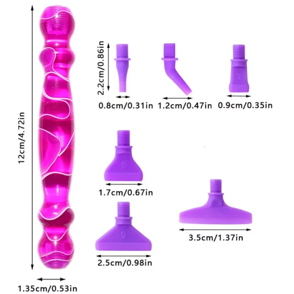 diamond painting pen set with comfortable ergonomic grip 6 pen tips, resin diamond art tool for diy handicrafts