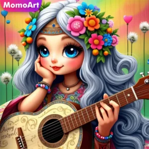 momoart 5d diy diamond painting girl portrait mosaic character acrylic craft supplies diy embroidery cartoon home decor