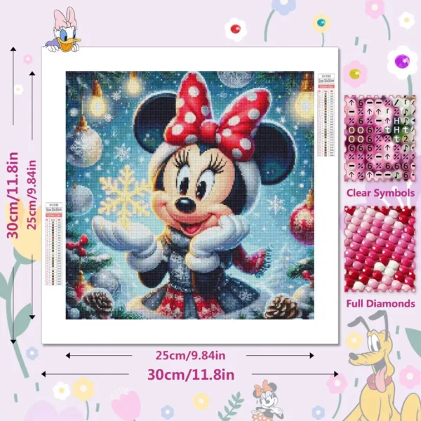 disney diamond painting minnie mouse winter diy 5d full drill embroidery cartoon mosaic craft kit christmas decorations for home