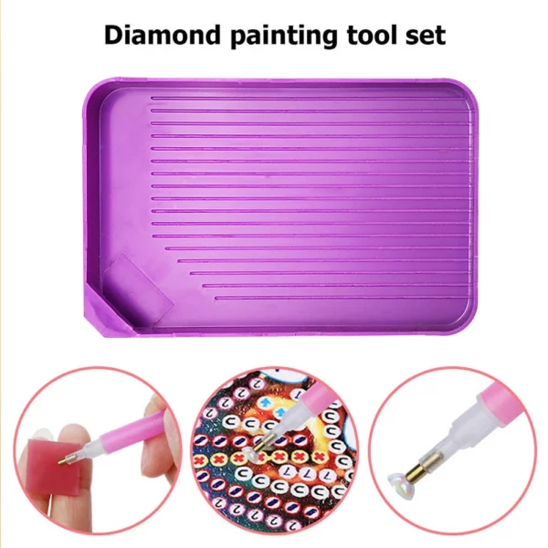 funnel diamonds painting tray large capacity diy mosaic tary art crafts 5d handmade plastic purple handicrafts tool accessories